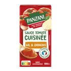 Carton de sauce tomate Panzani cuisinée ail & oignons, sans conservateur, 500g.
