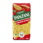Paquet de pâtes Panzani Cheveux d'Ange, blé 100% français, cuisson 3 min, pour des potages délicats.
