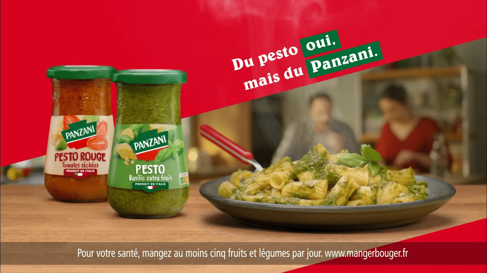 visuel pub les sauces pesto de panzani 2024